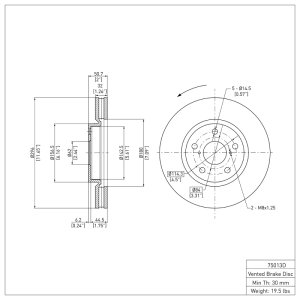Lexus IS250 Brake Rotor (1) - Front Right - R1 Concepts - OE - Plain - `06-`15